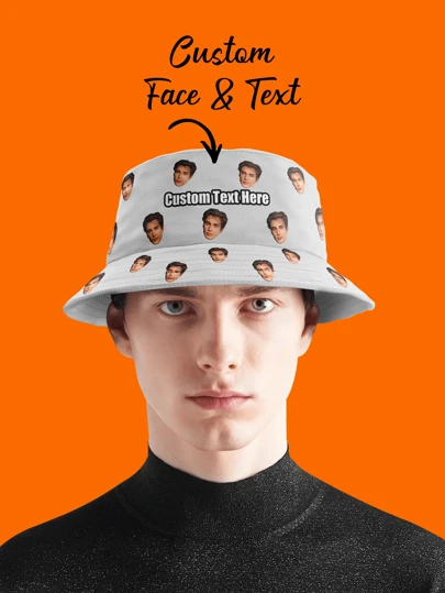 1pc Custom Face Unisex Bucket Hat, Personalized Bucket Hat, Custom Unisex Bucket Hat With Face, Custom Summer Hat For Party, Custom Bucket Hat, Custom Wide Brim Outdoor Summer Cap, Bachelor Party Gift, Valentine Gift, Birthday Gift, Mother's Day Gift, Father's Day Gift, Best Friend Gift, Gift For Mom/Dad, Gift For Her/Him/Girlfriend/Boyfriend, Dawg, Durable