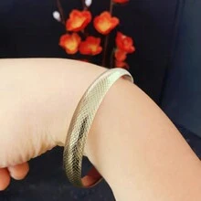 1pc Korean Fashion Simple And Exquisite Round Bangle With Cubic Zirconia - Coffee - View 2