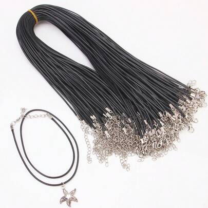 10/20/50/100個蠟繩皮繩DIY珠寶配件，吊墜繩項鍊繩吊墜配件珠寶製作材料