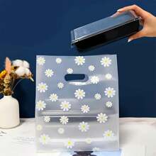 50 Pack wiederverwendbare Tüten mit Gänseblümchen Muster für Süßigkeiten, transparente Keksverpackung, Geburtstagsparty Zubehör, Weihnachts- und Neujahrgeschenktüten, Hochzeitsgeschenktüten, Obstabholverpackung