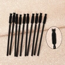 10件套硅胶睫毛膏卷翘刷、螺旋刷和眉刷套装，包含眉刷、眼影刷、螺旋刷、睫毛刷，赠品 - 黑色 - 查看 10