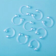 CIZME 3pcs Transparent Heart Shaped Nose Rings, Bioflex Nose Rings, L-Shaped Nose Studs, Unisex Body Piercing Jewelry, Nose Piercing Retainers