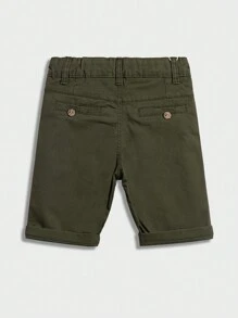 男童休闲编织短裤，舒适有弹性，刺绣拉链，5 部分，内置松紧带可调节，返校装