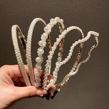 5pcs Elegant Faux Pearl Headbands, Fashion Daily Hair Hoops, Stylish Hair Bands For Women, Chic And Sophisticated Hair Accessories - White - View 4