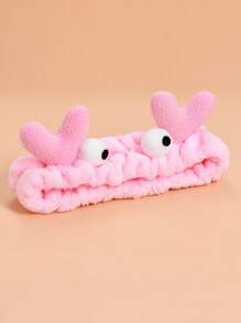 1/3 件可爱毛绒螃蟹头带，洁面/化妆头带，浴室使用家居浴室装饰秋季装饰返校 - 粉色 - 查看 1