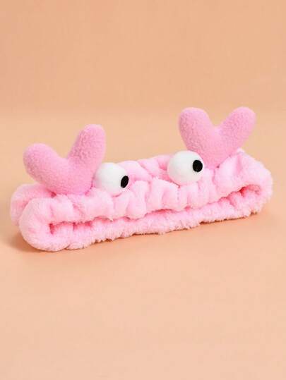 1/3 piezas Diadema de peluche de cangrejo lindo, diadema para limpieza facial/maquillaje, uso en el baño, decoración del baño en el hogar, decoración de otoño, de vuelta a la escuela