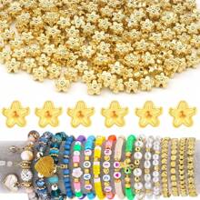 100pcs Gold-Plated CCB Beads Crown Heart Shaped Drum Beaded String - Yellow Gold - View 19