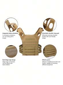 (Size Runs Small, Recommended For Slim Fit Users) Lightweight JPC Vest, Outdoor Training Vest With Multi-Functional MOLLE Expansion System