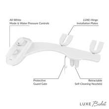 LUXE Bidet NEO 320 Plus - Only Patented Bidet Attachment For Toilet Seat, Innovative Hinges Clean, Slide-In Easy Install, Advanced 360° Self-Clean, Warm, Dual Nozzles, Feminine & Rear Wash (Chrome, Rose Gold, White) - 白色 - 查看 8