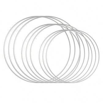 1pc/5pcs /10pcs 4 Sizes Metal Floral Hoop Wreath Macrame Silvery Hoop Rings For DIY Floral Macrame Hoop, Wedding Decorations, Dream Catcher And Wall Hanging Crafts, Valentine Day, Gift Gifts Birthday Graduation