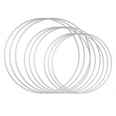 1pc/5pcs /10pcs 4 Sizes Metal Floral Hoop Wreath Macrame Silvery Hoop Rings For DIY Floral Macrame Hoop, Wedding Decorations, Dream Catcher And Wall Hanging Crafts, Valentine Day, Gift Gifts Birthday Graduation