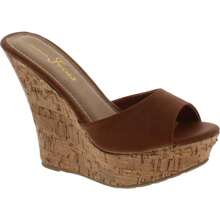 Womens Open Back Tall Wedge  Sandal - rượu cognac - Xem 1