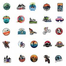 50 pegatinas MTB calcomanías para bicicletas de montaña, pegatinas de vinilo resistentes al agua para bicicletas de montaña, accesorios para bicicletas de montaña, para laptop, parachoques, patineta, botellas de agua, computadora, teléfono móvil - Multicolor - Ver 3