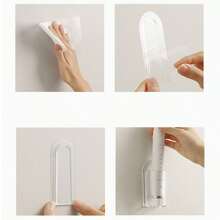 Jednoczęściowy elektryczny uchwyt na szczoteczki do zębów Szczoteczka do zębów półka wisząca Łazienka bez otworu Montowana na ścianie podstawa do przechowywania szczoteczek do zębów Półka na sprzęt stomatologiczny - przezroczysty - Zobacz 6