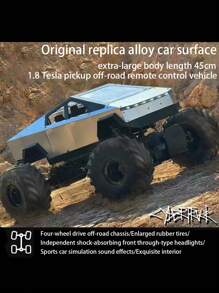 1pc Extra Large Remote Control Tesla Car, RC High-Speed 4WD Off-Road Electric Cyber Truck Climbing Racing Model Toy - Multicolor - View 4