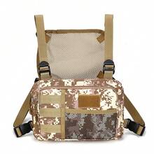 Chest Rig Molle Radio Chest Harness Holder Holster Vest Front Chest Pouch Outdoor Chest Bag Chest Pack Fathers Day Gifts Summer College Bag - Khaki - View 5