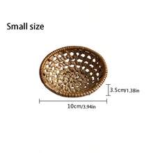 1 canasta tejida de ratán, soporte de toallas de estilo coreano, plato de golosinas y nueces, almacenamiento de pastel de frutas, accesorios para fotografía, almacenamiento y organización en el hogar para cocina, baño, dormitorio, sala de estar, oficina y escritorio - Camel - Ver 3