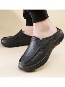 男裝鞋廚師鞋皮革舒適輕便防水防滑工作鞋