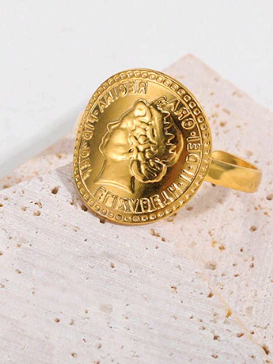 1pc Women Stainless Steel Open Ring