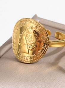 1pc Women Stainless Steel Open Ring