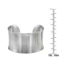 Lavari Women's Gold Ion Plated Satin Finish Stainless Steel Open Cuff Bangle