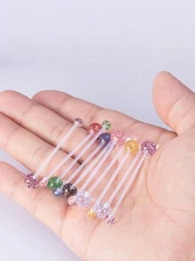 10 chiếc khuyên xỏ khuyên hình ngôi sao lấp lánh bằng acrylic đính kim sa dài cho phụ nữ mang thai, rốn, thanh tạ, nút bấm - Nhiều màu - Xem 8