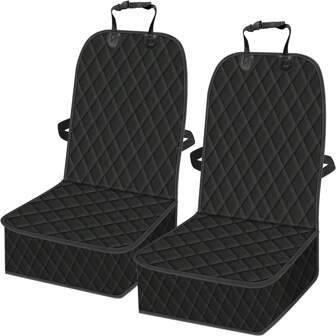 2 piezas Cubiertas de asiento delantero para perros, Protector de asiento para mascotas, Cubierta de asiento para perros antideslizante y resistente a arañazos para autos, camiones y SUV