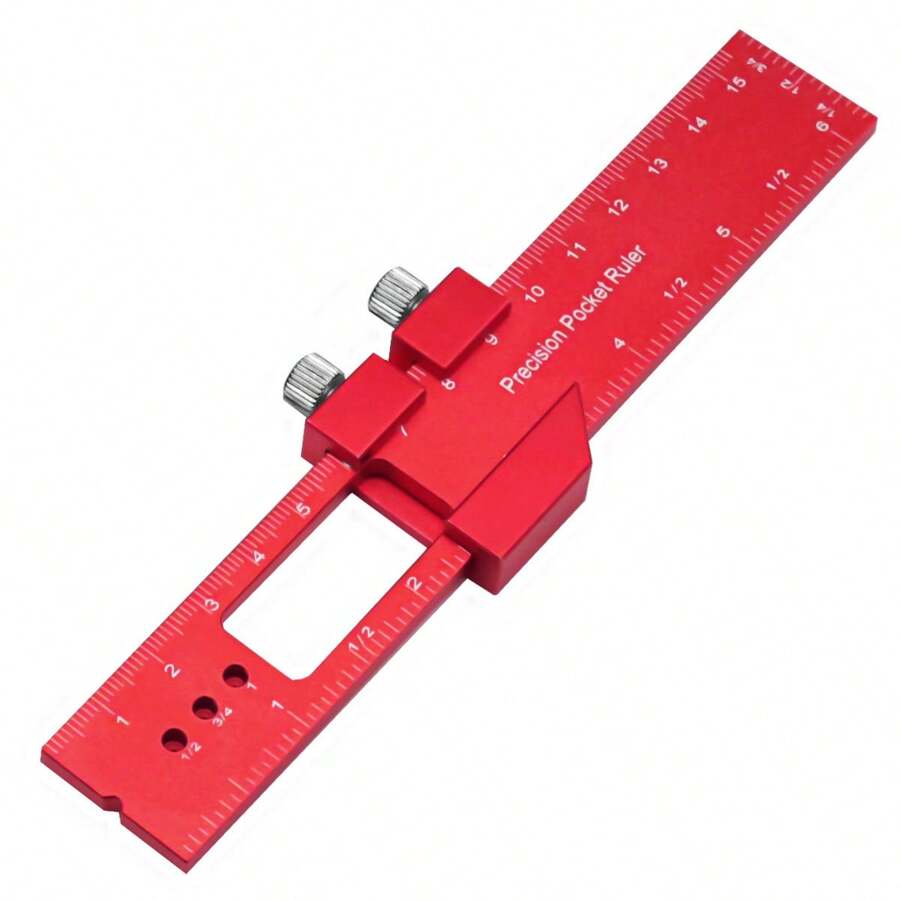 Precision Pocket Ruler Woodworking Slide Stop Ruler TType Scribing