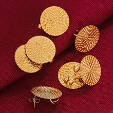 6入組304不銹鋼波西米亞紋理圓形耳針，跳環開放式基座連接器 DIY珠寶配件耳環 - 耳環 - 查看 3