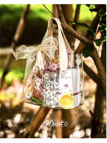 Họa tiết hoa cúc & ruy băng Túi nhựa PVC trong suốt ủng hộ bữa tiệc, Túi quà tặng, Túi kẹo, Túi quần áo, Túi cưới, Túi sinh nhật, Túi quà nhỏ, Túi đựng trong suốt, Túi ủng hộ PVC tinh xảo, Hộp quà rỗng Túi quà tặng tiệc cưới - Nhiều màu - Xem 7