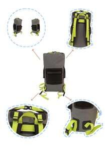 Waterproof Backpack - Heavy Duty Roll Top Closure Travel/Camping/Surf/Beach Rucksack - Grey - View 4