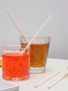 100 piezas de pajitas de papel blancas desechables para fiesta de cumpleaños, reuniones y eventos especiales - Blanco - Ver 6