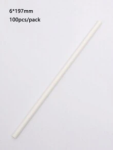 100 piezas de pajitas de papel blancas desechables para fiesta de cumpleaños, reuniones y eventos especiales - Blanco - Ver 2
