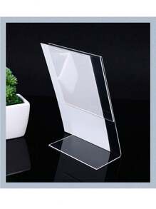 Porta cartelli acrilici A4, Supporto A4 acrilico verticale a forma di L, Espositore A4 in acrilico supporto per menu poster, Porta documenti in plastica trasparente per stand da tavolo al ristorante, hotel e ufficio - Bianco - Visualizzare 8