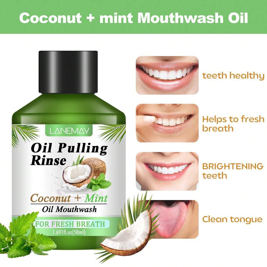 Mouthwash With Coconut Oil & Peppermint Relieves Odor, Prevent