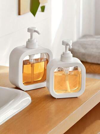 1/2pcs Refillable Bathroom Lotion Soap Dispenser Liquid Container, Plastic Pump Bottle - Portable Travel Shampoo And Lotion Holder For Bathroom Soap Shampoo And Body Wash - 300/500ml Capacity, Detergent Container, Washing Up Liquid, Hand Sanitizer Spray, Body Wash Liquid