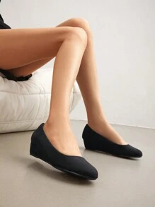 Elegant Comfort Wedge Pumps 1.75-Inch Wedge Heel, Latex Cushioned Insole & Durable TPR Outsole For All-Day Wear - Black - View 2