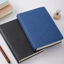 1pc Large Affordable Synthetic Leather Notebook - Thick Journal For Meeting Planning And Note-Taking, High-Quality Paper, Premium Gift - Black - View 4