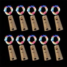3/10 piezas, 20 luces LED para botellas, 2 metros (78.74 pulgadas) de luz de corcho, luces de cadena para botellas de vino con forma de uva para fiestas, bodas, días festivos de Halloween, Acción de Gracias, decoración navideña, decoración del hogar, decoración de dormitorio, decoración interior, decoración de bodas, decoración navideña y decoración de días festivos