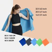 1pc Unisex Microfiber Bathrobe With Two Colors Of Green, Orange, Sky Blue, Dark Blue, And Dark Gray, Lightweight And Quick-Drying, Super Absorbent And Soft. Perfect For Home, Travel, Gym, Yoga, Beach, Etc. Easy To Clean And Comfortable To Wear, Available In Multiple Sizes. Beach Towel, Beach Essentials, Beach Accessories, Pool Float