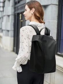 Lightweight, Minimalist Design Business Backpack For Women, High-Quality, Waterproof Leather, Large Capacity With Compartments, Side Zipper, Ideal For Students, Traveling, Business, Office Work, Graduates, School Backpack - Black - View 4