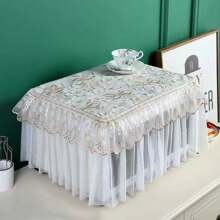 Microwave Oven Cover, New Universal Breathable Fully Wrapped Washable Double Layer Cloth Art Oilproof Dustproof Oven Cover, 1pc,Bag,Organizer,Storage