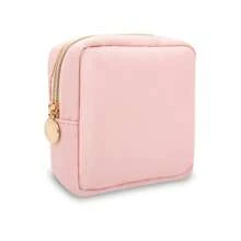 尼龙小化妆包，可爱学院风粉色化妆包，化妆品拉链袋，防水便携旅行洗漱包，手拿包，化妆刷包，收纳袋，适合男女女孩（粉色），女士礼物，女孩礼物，女友礼物，化妆包，化妆品收纳袋，化妆品收纳袋 - 粉色 - 查看 9