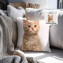 1PC Custom Cushion Cover,DIY Customized Throw Pillow Home Decorative,Wedding Gift ,Birthday Present,Anniversary Gift,Pet ,Digital Printed Pillow Cover - Multicolor - View 4