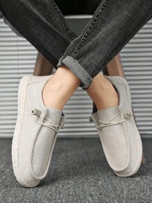 WASIROYI Men's Casual Slip-On Canvas Shoes With MD Outsole, Lightweight, Anti-Slip, Versatile, Suitable For Outdoor, Halloween, Independence Day, School, - Beige - View 7