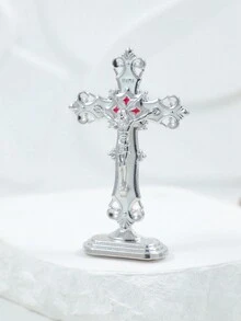 1 chiếc đồ trang trí giọt dầu bằng hợp kim kẽm cổ điển thanh lịch hình Chúa Jesus thánh giá tôn giáo để bàn trang trí cho văn phòng tại nhà - Đồ trang sức bằng hợp kim - Xem 7