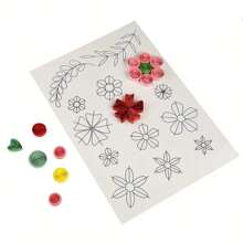 4/13/19 Stück Papier-Quilling-Kits, Papier-Quilling-Streifen, Papier-Quilling-Stift, Vorlagenplatte, Papierhandwerkszeug für DIY-Zeichnung und Handwerk