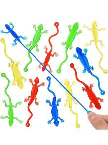Soft Rubber Squishy Sticky Wall Climbing Lizards, Stretchable Climbing Stress Relief Toys 2/5/10pcs( Random Color),Adhd Toys,Stress Relief Toys,Easter,Easter,Stress Relief Toy,Easter Toys