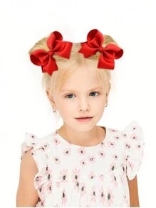 1 pieza de clip de cabello con lazo simple, accesorios de cabello de hilo con decoración de lazo para niñas en días festivos