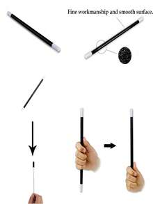 5 chiếc đũa thần bằng nhựa, đũa thần tự mọc, đũa thần đen trắng, thích hợp cho phù thủy, phù thủy, trang phục ảo thuật gia, quà tặng tiệc tùng, bộ trò chơi sinh nhật - Đen và trắng - Xem 5